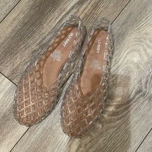 Old Navy Clear Jelly Flats with Brown Insole